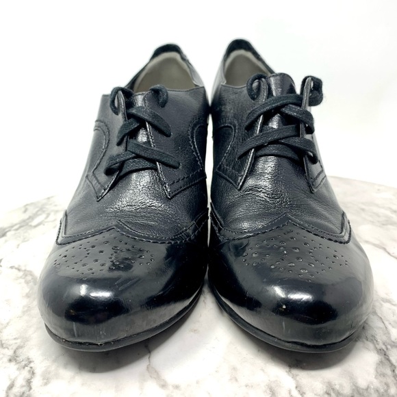 Naturalizer N5 Jodell Leather Wingtip Lace Up Oxford Pumps 8.5 Wide Retro Preppy - Picture 4 of 16